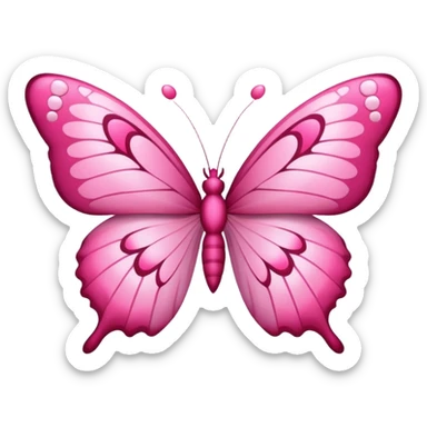 Pink butterfly with hearts sticker