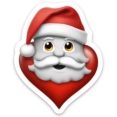 heart with Santa hat on top sticker