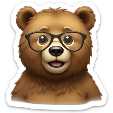Bear with Glasses say Hi sticker
