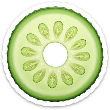 circular slice of cucumber sticker