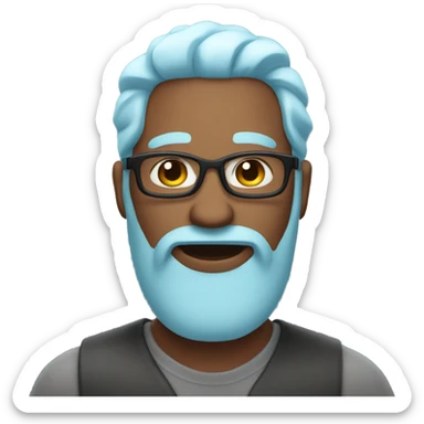 man with skyblue hair sticker