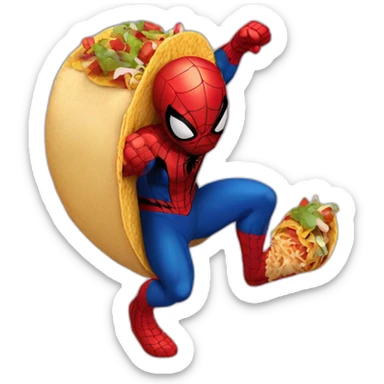 Spider man eating a taco sticker