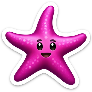 Dark hot pink starfish sticker