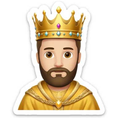 King – Bearded man with golden crown and robe sticker