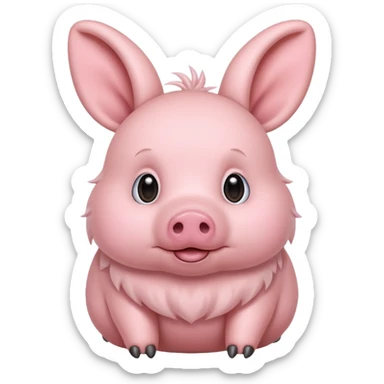 a mix of a pig and a rabbit. sticker