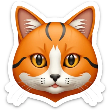 Elinde bicak olan caliko cinsi bir kedi sticker
