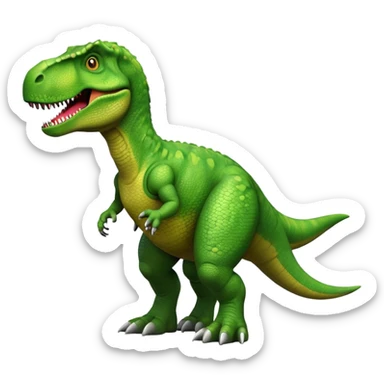 green t-rex dinosaur sticker