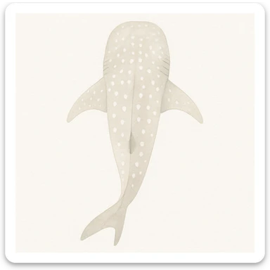 whale shark in watercolor style, top-down perspective, spotted pattern, flowing fins, soft gradients, underwater scene, artistic and serene sticker