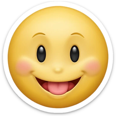 A smiley face shaking its head with its tongue out sticker