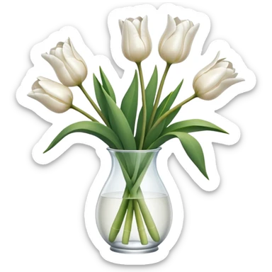 white tulips 
 sticker