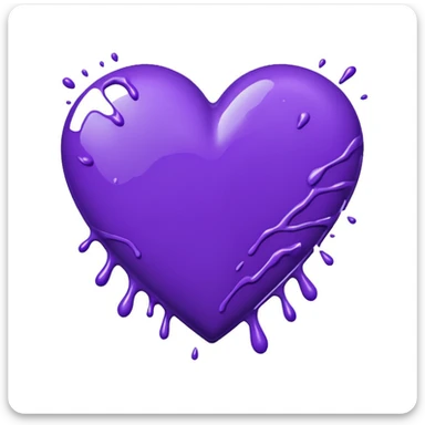 purple heart with a paint splatter sticker