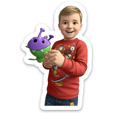 happy boy in a shirt sticker