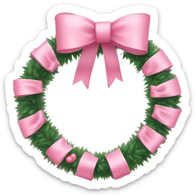 Pink bow garland sticker