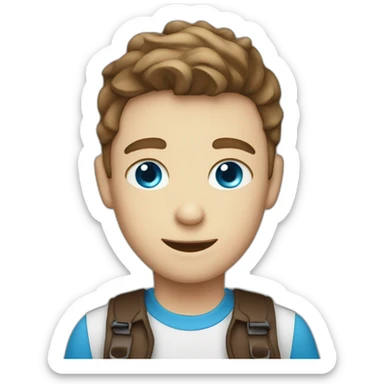 white boy blue eyed boy with a cup of Coffee sticker