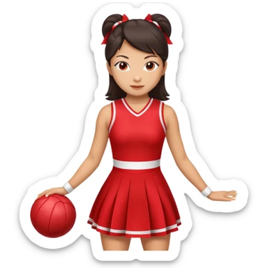 cheer leader dress, asian sticker