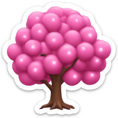 Large pink tree with lights  sticker