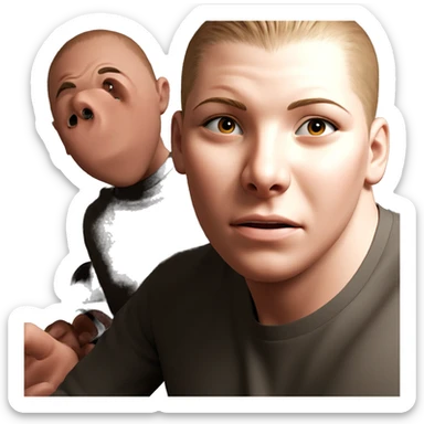 two boys looking at viewer sticker