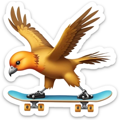 Bird skateboarding sticker