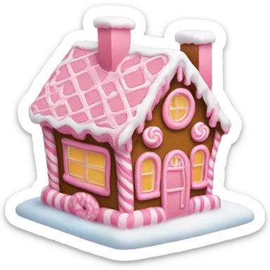 pink gingerbread house sticker