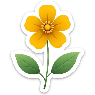 Minimalistic flat vector icon, iOS style, thin black contour on white background. Single flower with leaves, symbolizing floristry. Clean, elegant, no text, no shadows.
 sticker