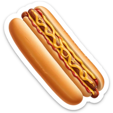 bacon wrapped hotdog with mustard drizzle sticker