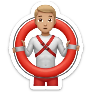Lifeguard Holding Rescue Tube circle  sticker