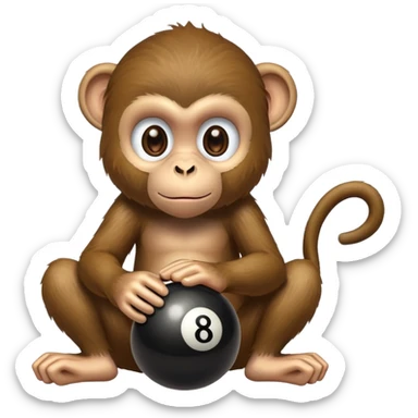 Monkey playing 8 ball  sticker