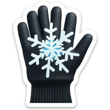Snowflakes on gloves sticker