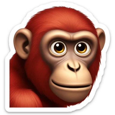 Red monkey sticker