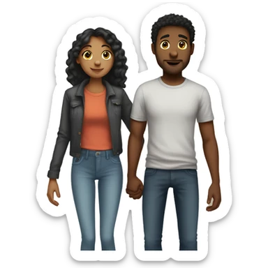 boyfriend tall and girlfriend short holding hands  sticker