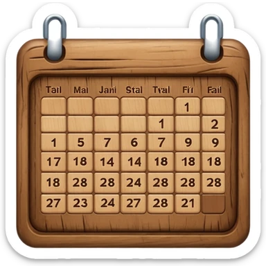 calendar wood sticker
