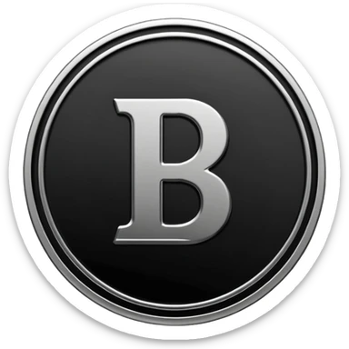 Emoji icon of a metal coin with engraved letter 8, minimalist style, isolated, only black color sticker