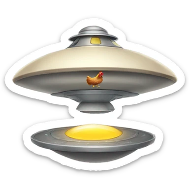 chicken in a flying saucer sticker