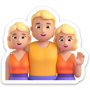 Edit the image to show only the upper bodies (chest up) of the two people acting, keep the 3D emoji style, maintain the same scene and expressions, with no background. sticker