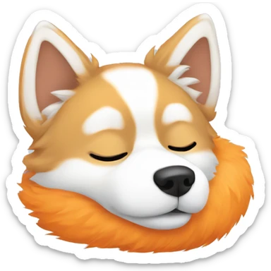 Orange fluffy husky sleeping  sticker