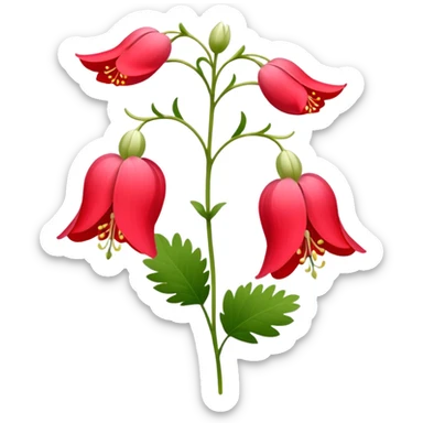 Dicentra spectabilis in red. Single one sticker
