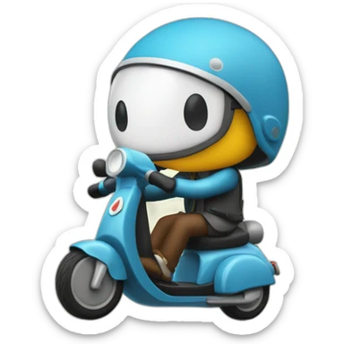 Un tatou sur une trottinette sticker