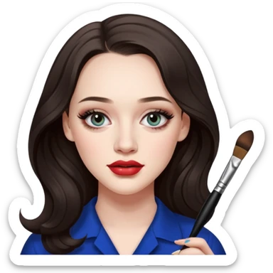 Kat Dennings doing make up sticker