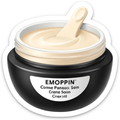 crème soin avec ecriture sticker