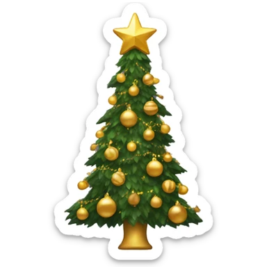 Christmas tree with gold decorations sticker