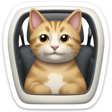 Car with a cat in it sticker