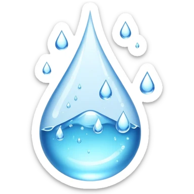 water droplet with splash and sparkles sticker