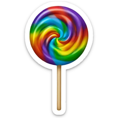 Rainbow swirl lollipop sticker