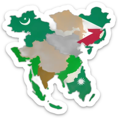 map showing united india, pakistan, afghanistan, nepal, bhutan, Myanmar and sri lanka sticker