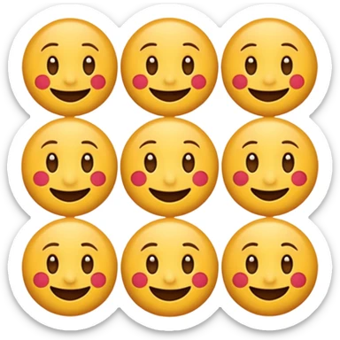 Emoji  rond  qui rougis  parce qu’il est timide. Pas de sourire  sticker
