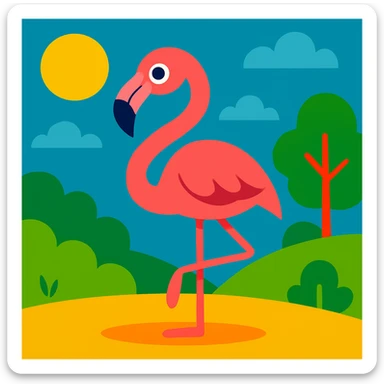 Flamingo sticker