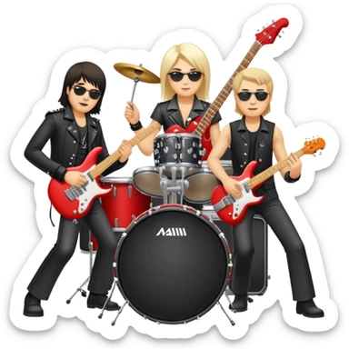 Russian rock band Mashina Vremeni with musicians playing instruments sticker