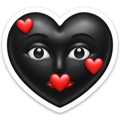 Kiss print emoji in color black  sticker