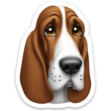 A judgy basset hound sticker