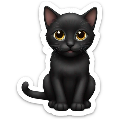 Black kitten sticker